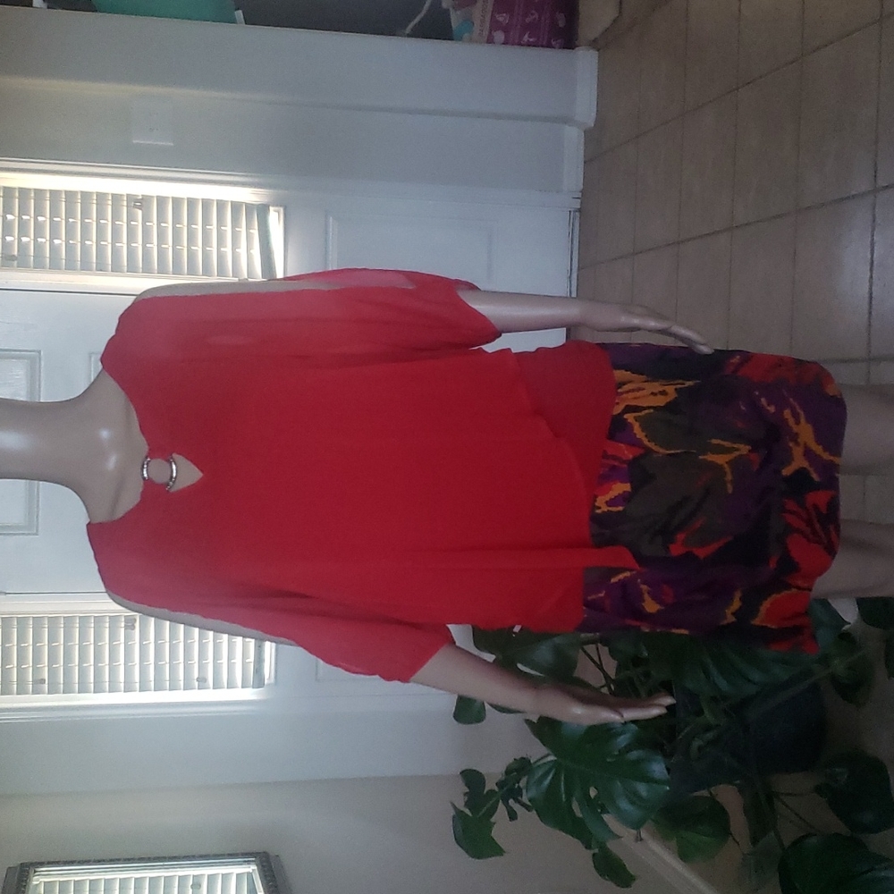 French Connection Vivid Fall Leaf Foliage Darted … - image 7